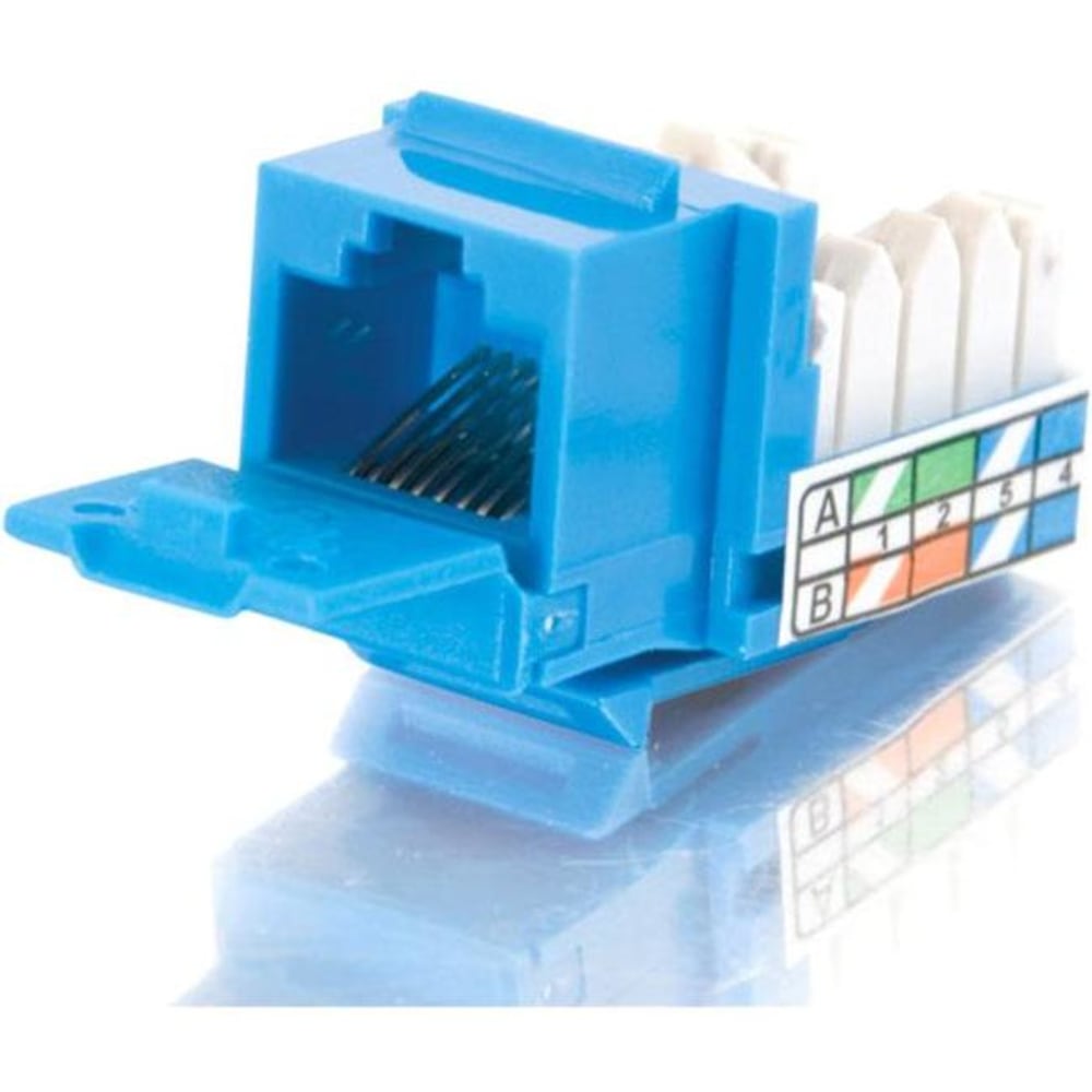 C2G 90? Cat5E RJ45 UTP Keystone Jack - Blue - RJ-45 MPN:35206
