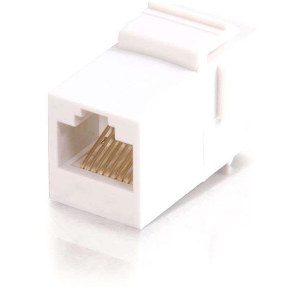 C2G RJ45 (8P8C) Coupler Keystone Insert Module - White - 1 x 8-pin RJ-45 Female - White MPN:03677