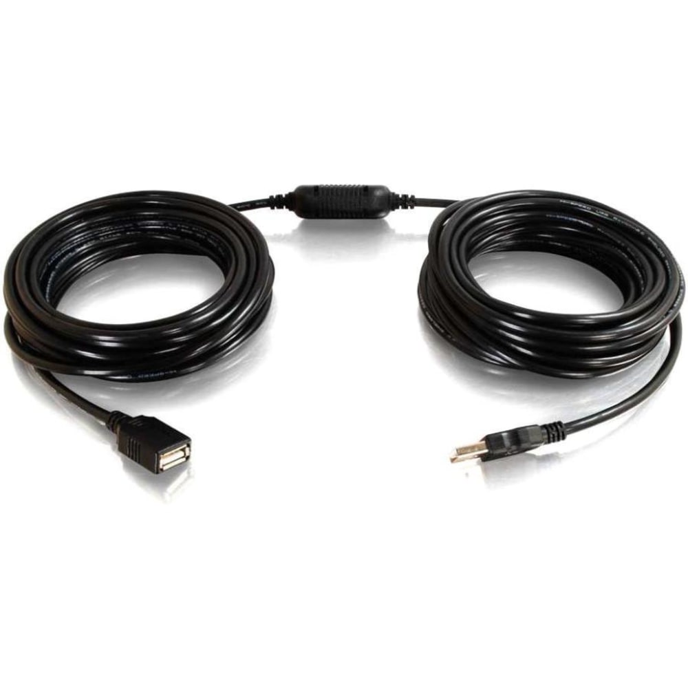C2G 25ft USB Active Extension Cable - USB 2.0 - M/F - USB - Extension Cable - 25 ft - 1 x Type A Male USB - 1 x Type A Female USB - Black MPN:38988
