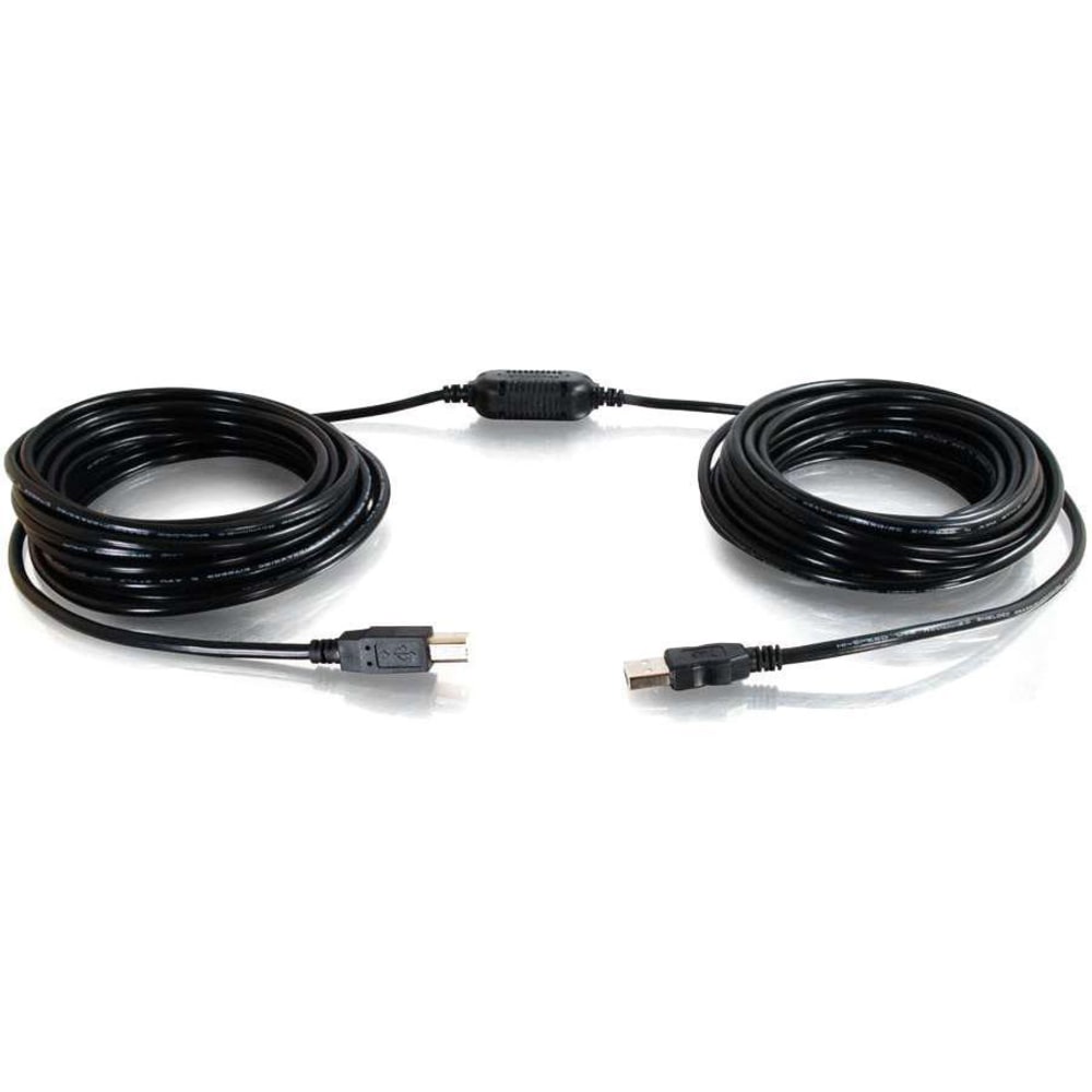 C2G 25ft USB to USB B Extension Cable - Active USB A to USB B Extension Cable with Center Boost - USB 2.0 - M/M - 25 ft USB Data Transfer Cable MPN:38989