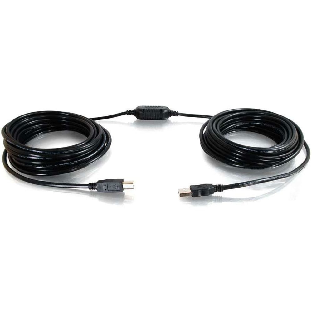 C2G 12m (40ft) USB Cable - USB A to USB B Cable - Active - Center Boost - USB cable - USB (M) to USB Type B (M) - USB 2.0 - 12 m - active - black MPN:38998