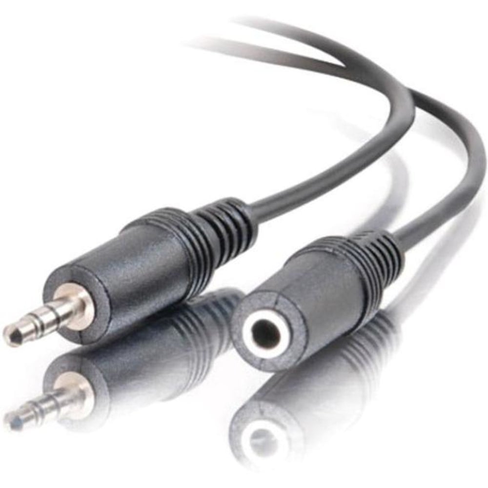 C2G 25ft 3.5mm M/F Stereo Audio Extension Cable - Mini-phone Female Stereo - Mini-phone Male Stereo - 25ft - Black MPN:40409