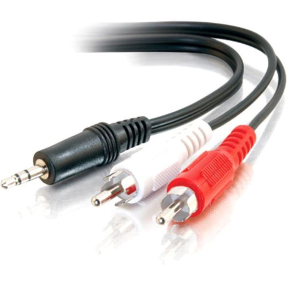 C2G 6ft Value Series One 3.5mm Stereo Male to Two RCA Stereo Male Y-Cable - Mini-phone Male Stereo - RCA Male Stereo - 6ft - Black MPN:40423