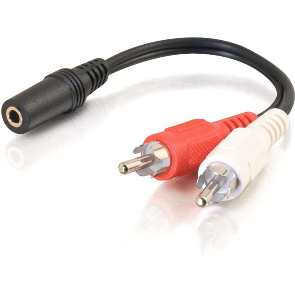 C2G 6in Value Series One 3.5mm Stereo Female To Two RCA Stereo Male Y-Cable, 40424 MPN:40424