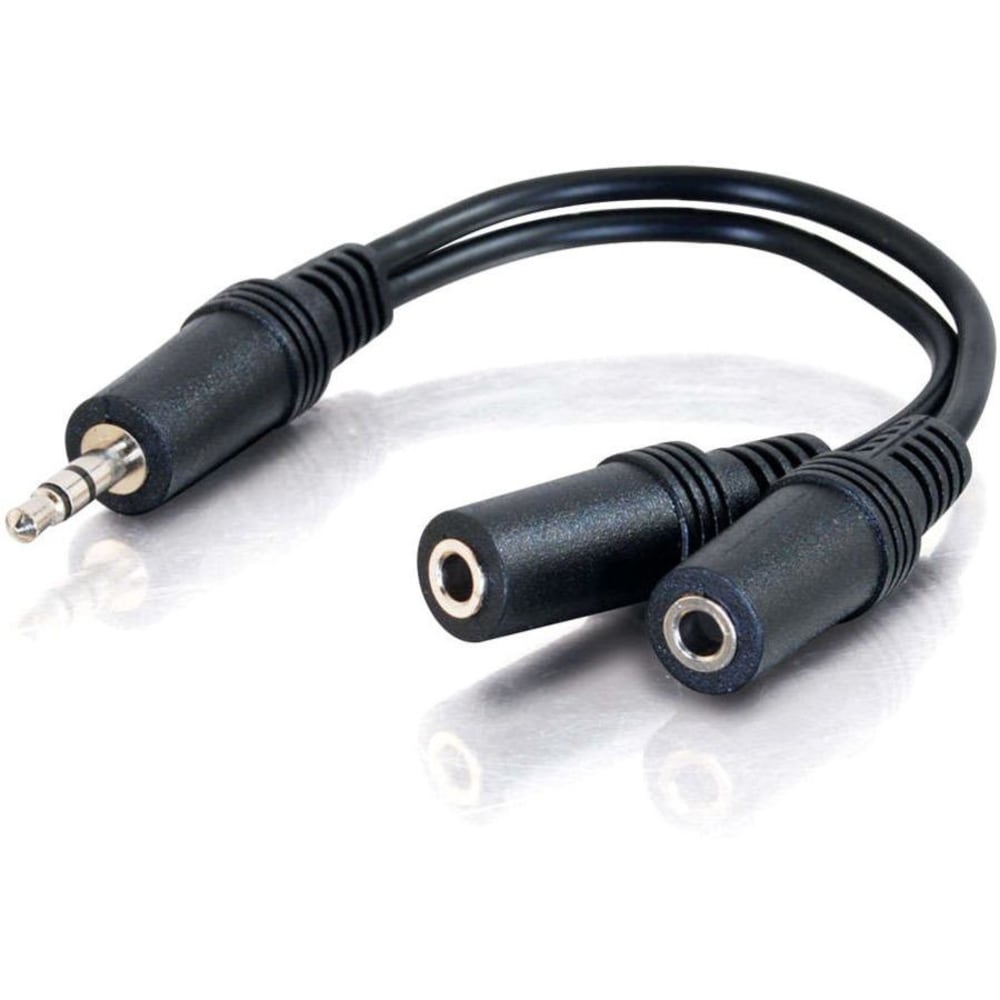 C2G 6in 3.5mm Y-Cable - 3.5mm (1) to 3.5mm (2) - M/F - Converts a 3.5mm jack to dual 3.5mm jacks MPN:40426