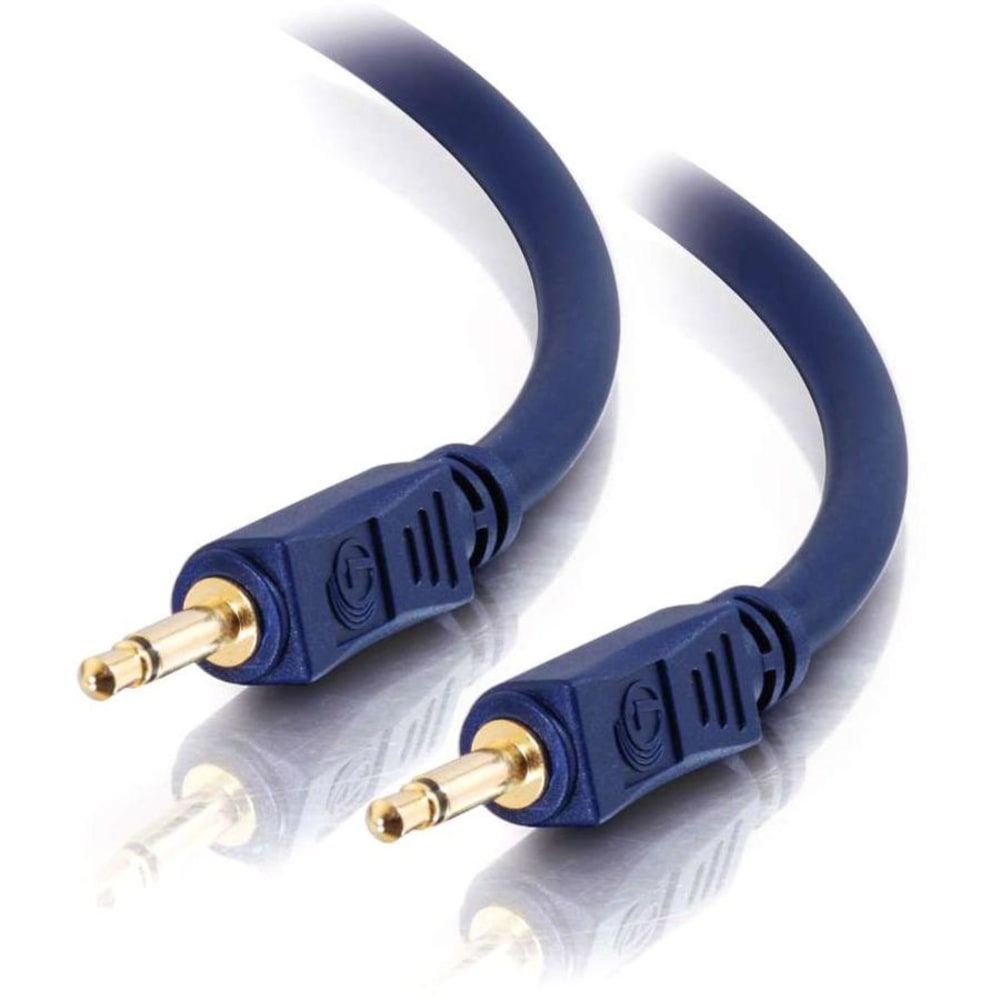 C2G 3ft Velocity 3.5mm M/M Mono Audio Cable - Mini-phone Male Mono Audio - Mini-phone Male Mono Audio - 3ft - Blue MPN:40619