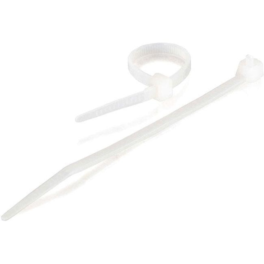 C2G 4in Cable Ties - White - 100pk - Cable Holder - Natural - 4in Length - 100 Pack - TAA Compliant MPN:43032