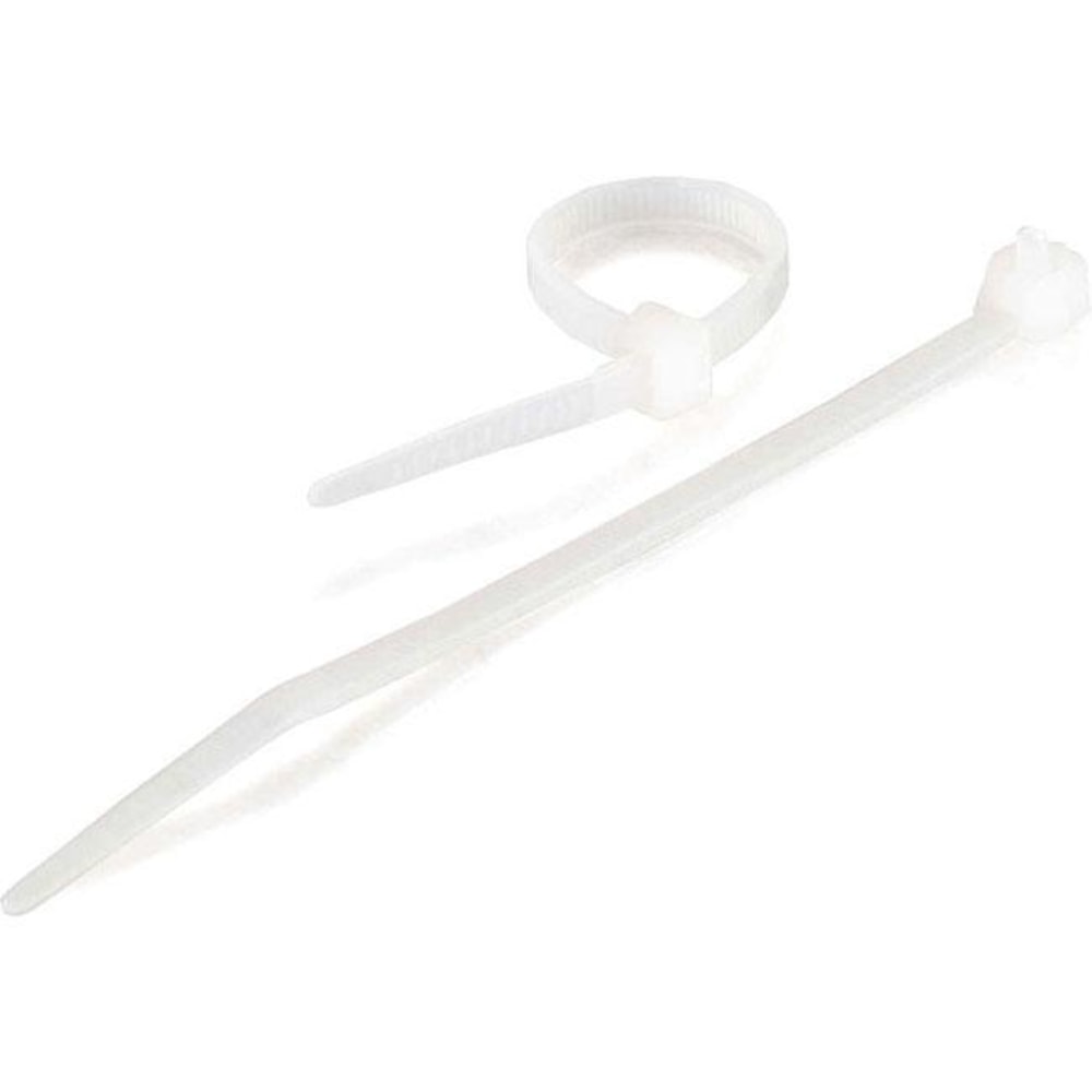 C2G 7.75in Releasable/Reusable Cable Ties - White - Cable Tie - Natural - 50 Pack MPN:43044