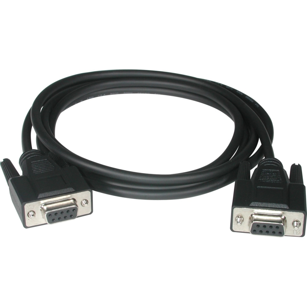 C2G 6ft DB9 F/F Null Modem Cable - Black - DB-9 Female - DB-9 Female - 6ft - Black MPN:52038