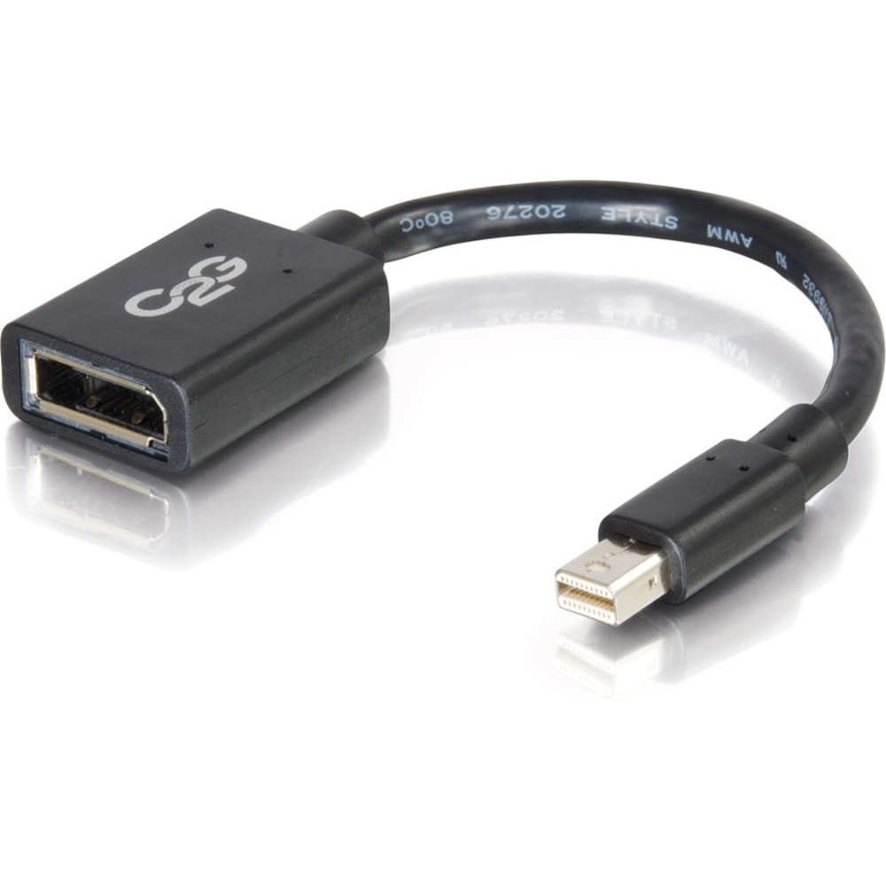 C2G Mini DisplayPort to DisplayPort Adapter - 6in Mini DP t DVI Converter - DisplayPort - 54303 MPN:54303