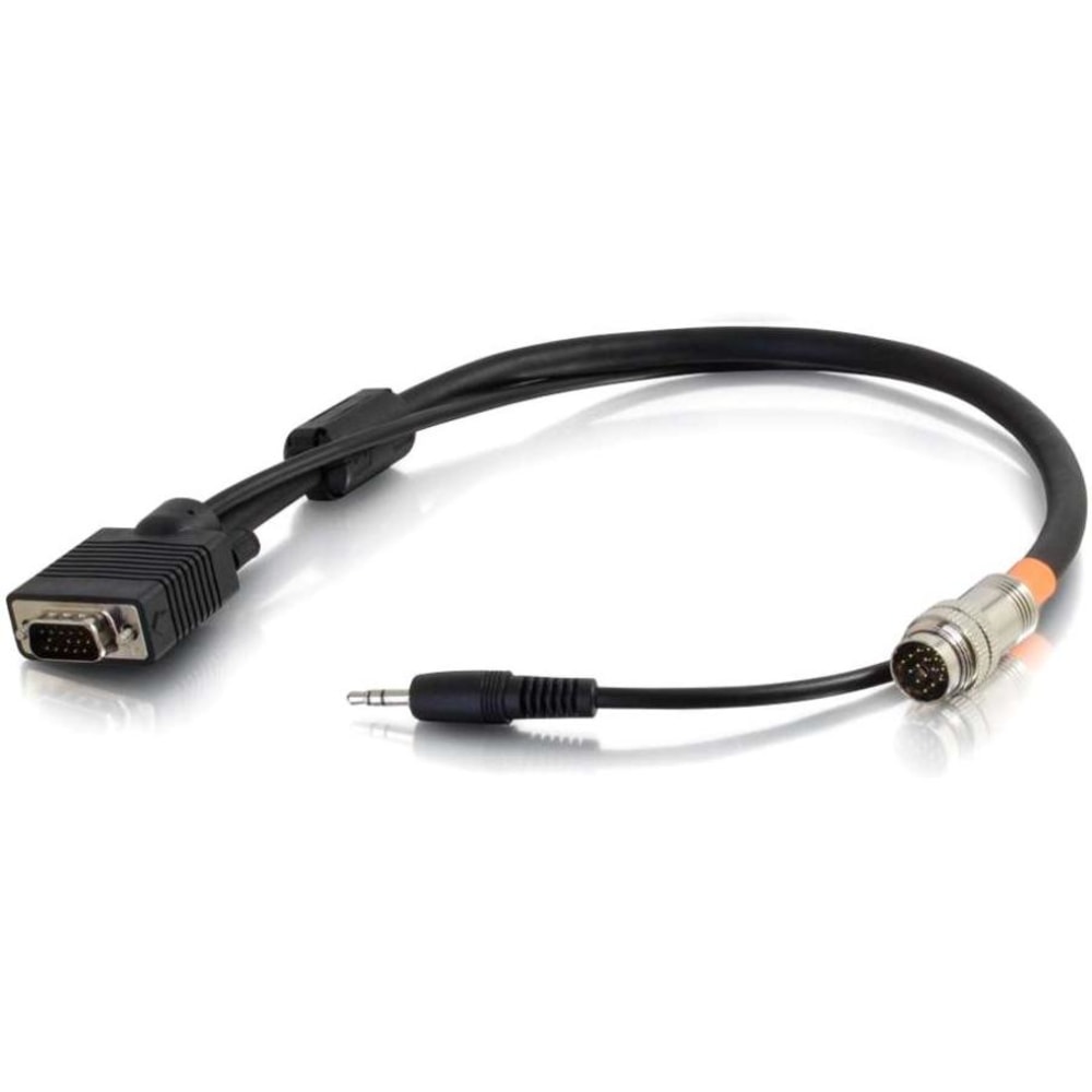 C2G 1.5ft RapidRun VGA (HD15) + 3.5mm Flying Lead - 1.50 ft Mini-phone/Proprietary/VGA A/V Cable - 60048 MPN:60048