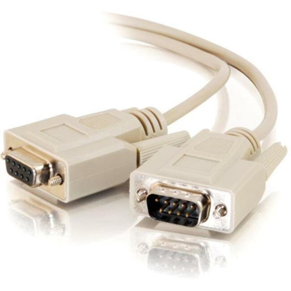 C2G - Serial extension cable - DB-9 (M) to DB-9 (F) - 25 ft - molded, thumbscrews - beige MPN:09452