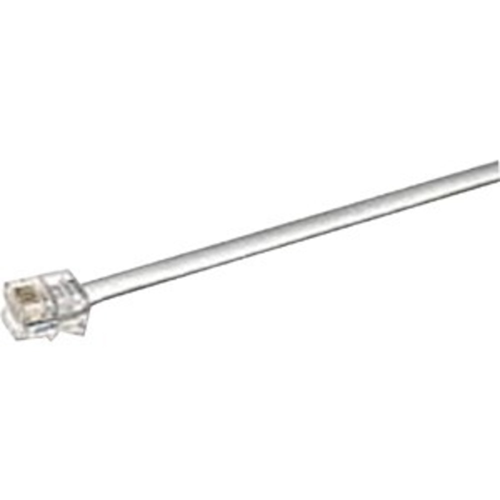 C2G 14ft RJ12 6P6C Straight Modular Cable - RJ-12 Male - RJ-12 Male - 14ft - Silver MPN:09600