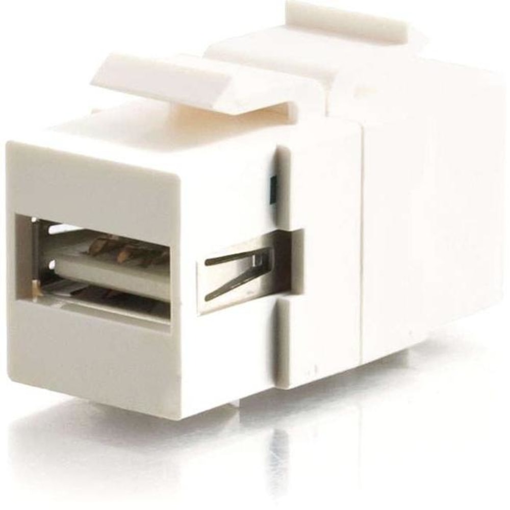 C2G Snap-In USB A/B Female Keystone Insert Module - White - 1 x Type A USB Female - 1 x Type B USB Female - White - TAA Compliant MPN:28751