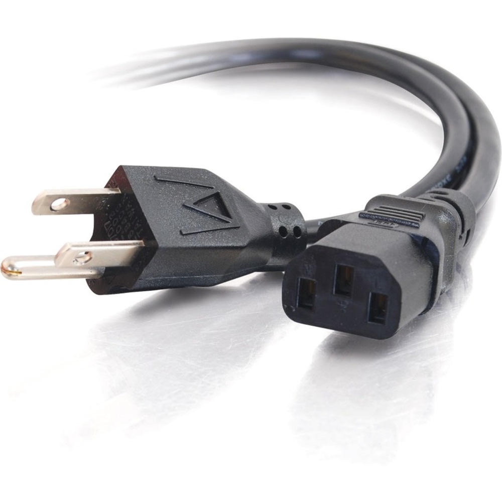 C2G 1ft Universal Power Cord - 18 AWG - NEMA 5-15P to IEC320C13 - Power cable - IEC 60320 C13 to NEMA 5-15 (M) - AC 110 V - 1 ft - molded - black MPN:24240