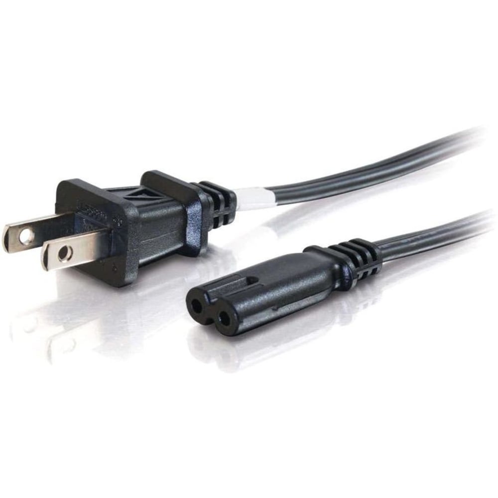 C2G 6ft Power Cord - Non Polarized Power Cord - NEMA 1-15P to IEC320C7 - 6ft MPN:27398