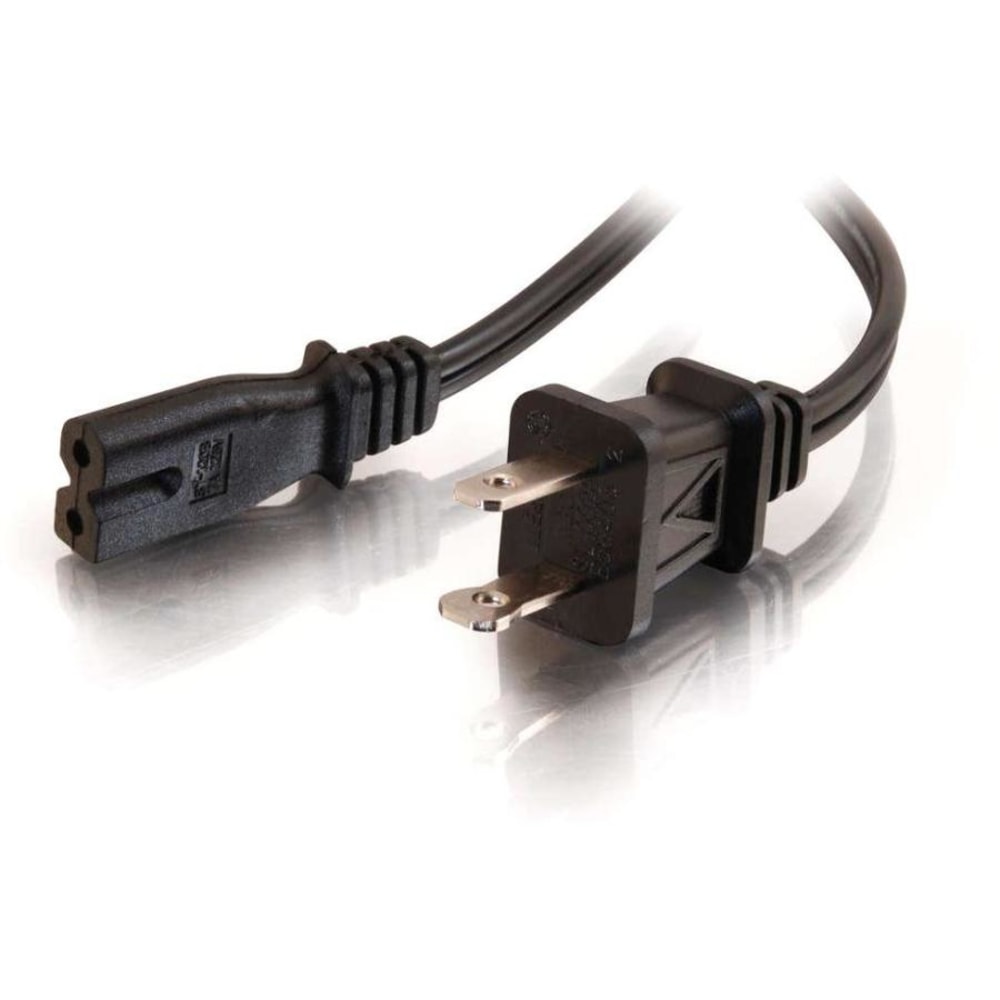 C2G 6ft 18 AWG 2-Slot Polarized Power Cord (NEMA 1-15P to IEC320C7) - 6ft MPN:27399