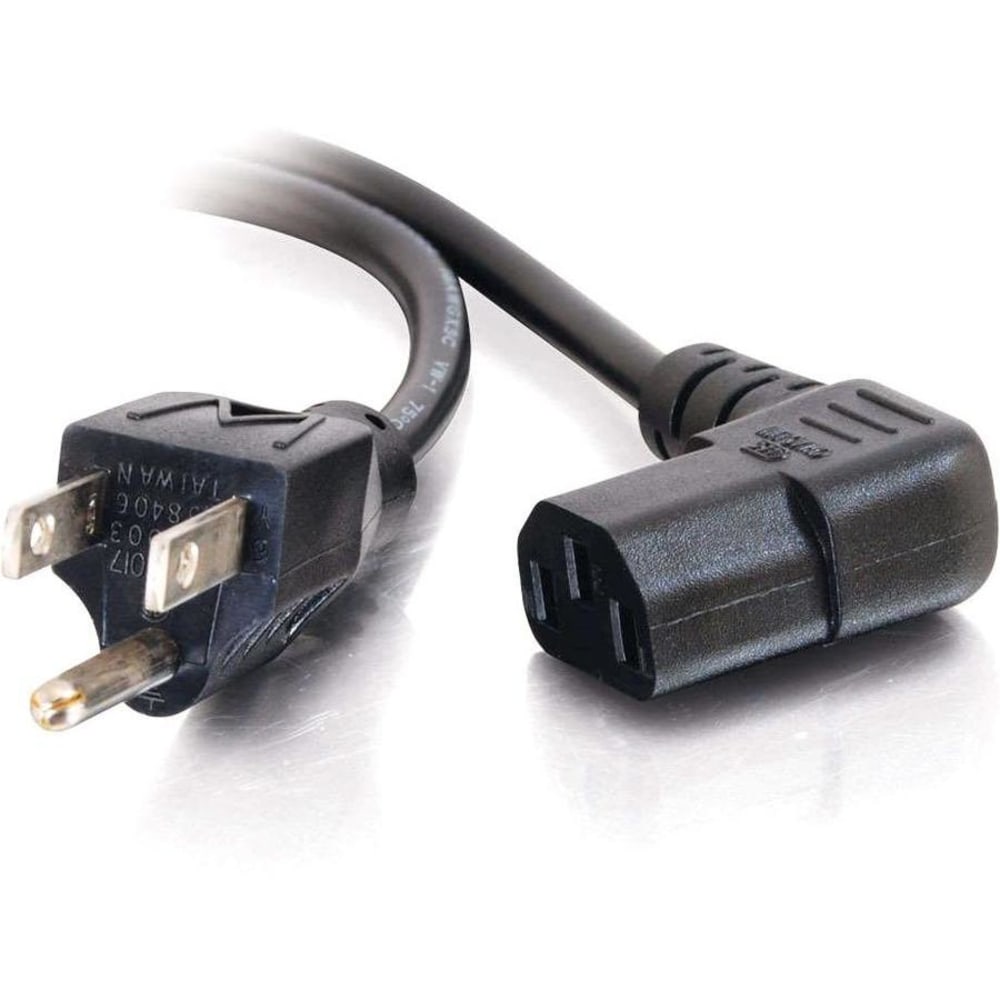 C2G Universal Power Cord - Right Angle - 18 AWG - NEMA 5-15P to IEC320C13R - 6ft 18 AWG Universal Right Angle Power Cord - 3152 MPN:03152