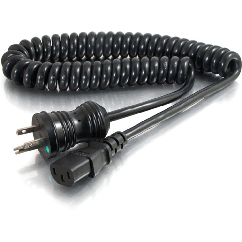 C2G 4ft 18 AWG Coiled Hospital Grade Power Cord (NEMA 5-15P to IEC320C13) - Black - Power cable - IEC 60320 C13 to NEMA - 48064 MPN:48064