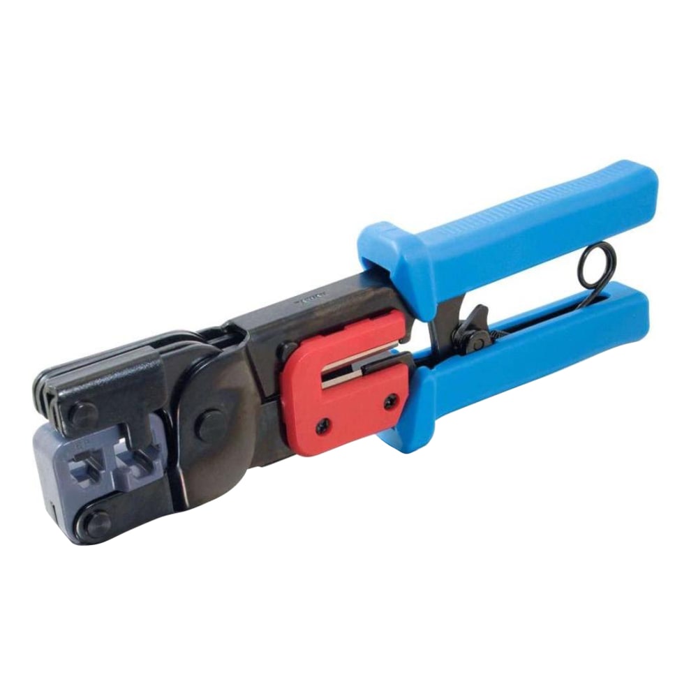 C2G RJ11/RJ45 Crimping Tool with Cable Stripper - Black - Steel - 2 lb - TAA Compliant MPN:19579