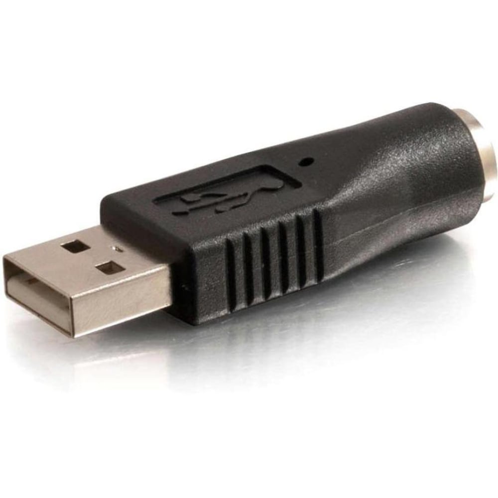 C2G USB Male to PS2 Female Adapter - 1 x Type A USB Male - 1 x 6-pin Mini-DIN (PS/2) Keyboard Female - Black MPN:27277