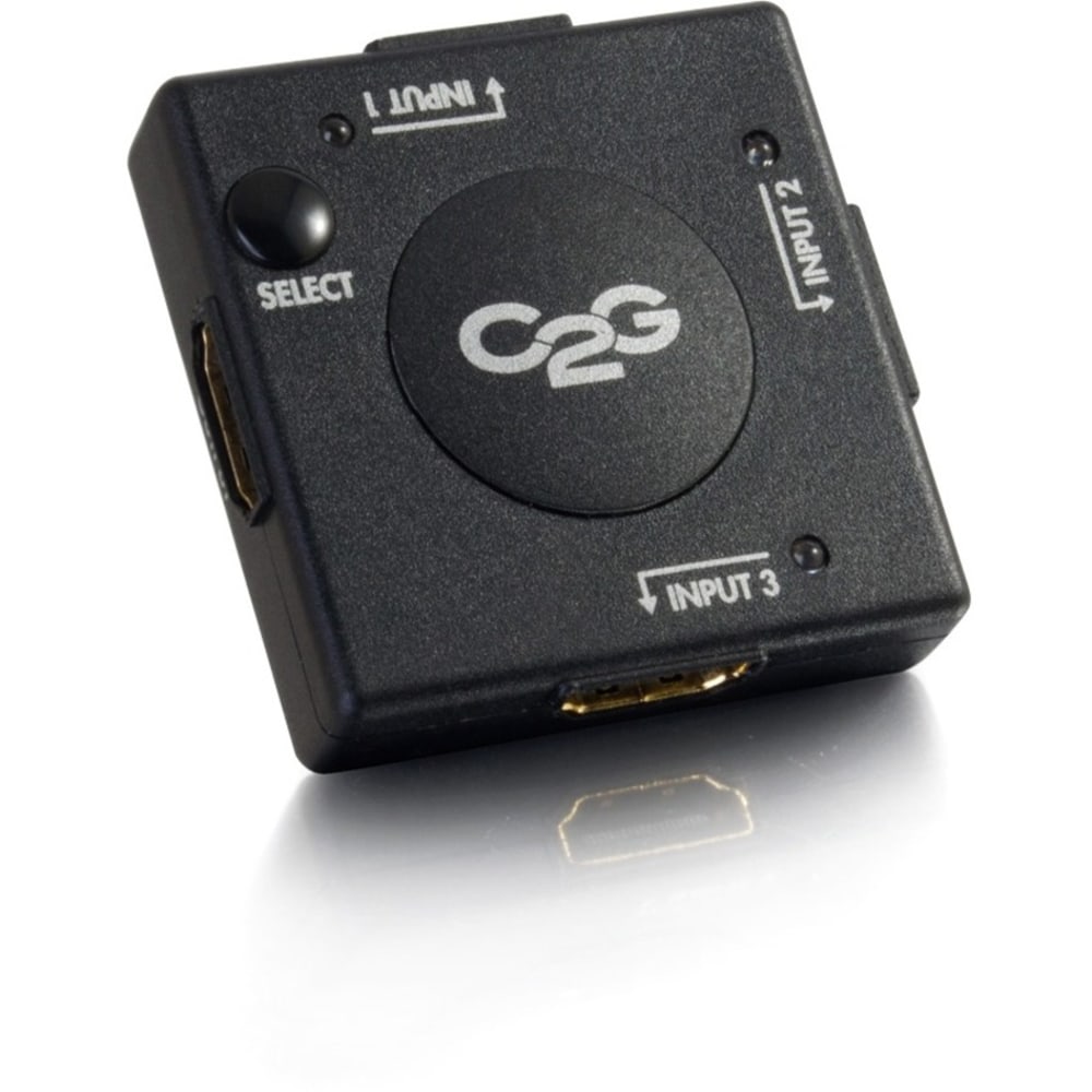 C2G 3-Port HDMI Switch - Auto Switch - 1920 x 1080 - Full HD - 3 x 1 - 1 x HDMI Out MPN:40734