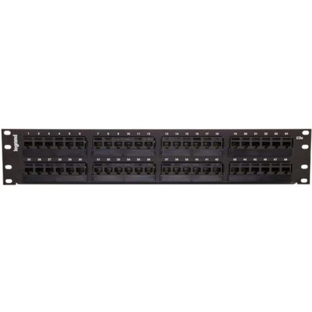 C2G Legrand 24 Port Cat6 110 Type Patch Panel High Density 1RU 19in. Panel Patch panel CAT 6 black 1U 19in 24 ports MPN:37199