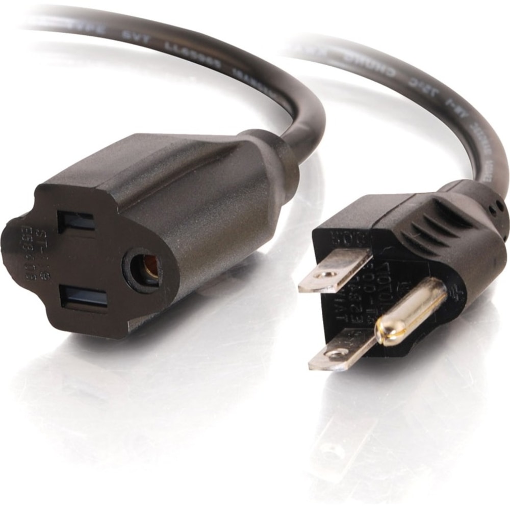 C2G 10ft Power Extension Cord - 18 AWG - NEMA 5-15P to NEMA 5-15R - Extend your power cord AND keep your UPS and surge outlets free MPN:03116