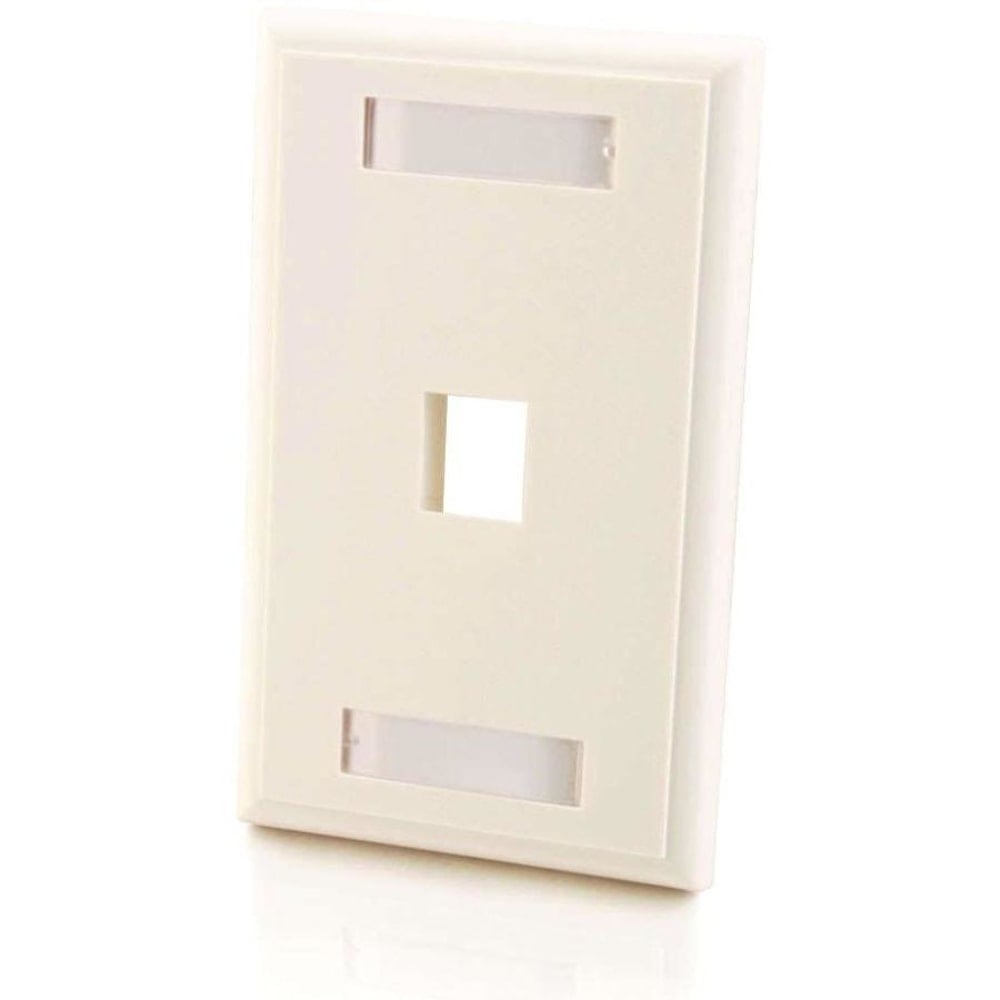 C2G 1-Port Single Gang Multimedia Keystone Wall Plate - White - 1 x Socket(s) - White MPN:03410