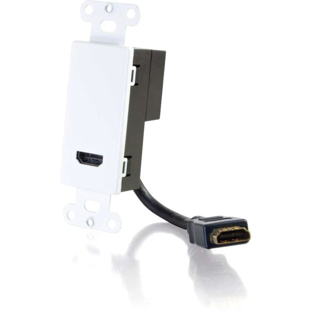 C2G HDMI Pass Through - Decorative Wall Plate - White - White - 2 x HDMI Port(s) MPN:41043