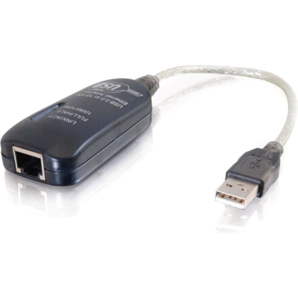 C2G 7.5in USB 2.0 to Ethernet Adapter - USB - 1 x RJ-45 - 10/100Base-TX MPN:39998