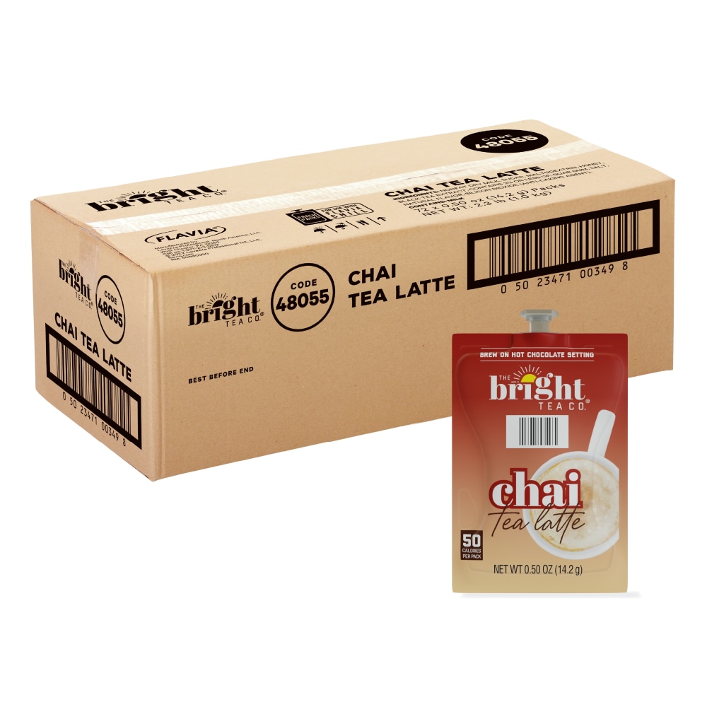 The Bright Tea Co. Chai Tea Latte Freshpacks, 0.5 Oz, Pack Of 72 Freshpacks MPN:MDR00349