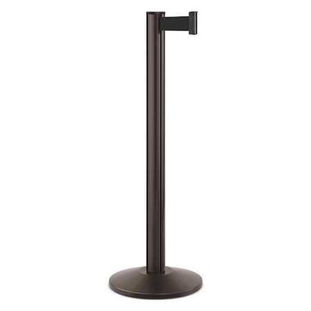Barrier Post with Belt, Statuary Bronze, 10 ft Length, 40 in Post Height, No Legend, Powder Coated MPN:50-3000A/SB/BK