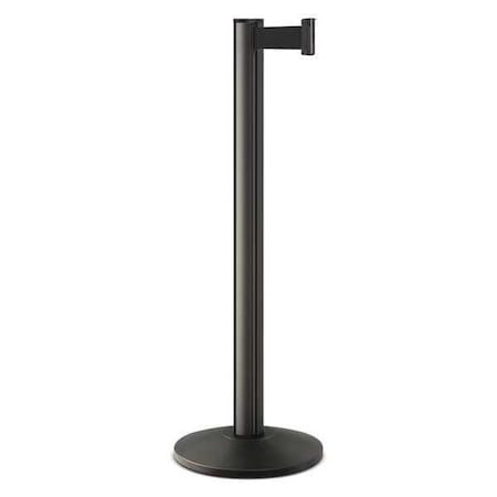 Barrier Post with Belt, Black, 10 ft Length, 40 in Post Height, No Legend, Powder Coated MPN:50-3000A/WB/BK