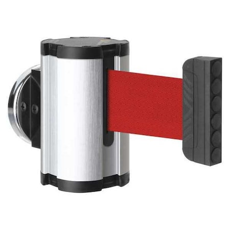Retractable Belt Barrier, Silver, 10 ft Length, No Legend, Satin Aluminum MPN:50-3010MG/SA/RD