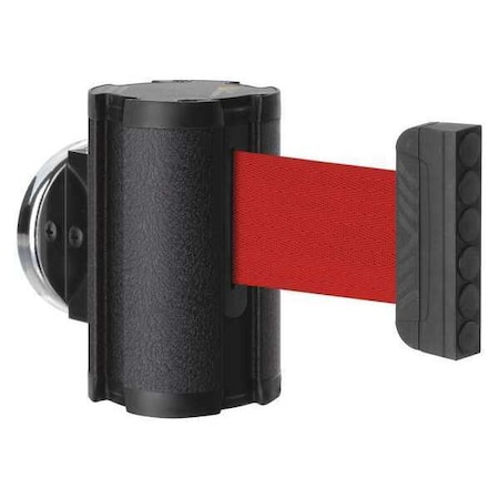 Retractable Belt Barrier, Black, 10 ft Length, No Legend, Wrinkle MPN:50-3010MG/WB/RD