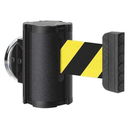 Retractable Belt Barrier, Black, 10 ft Length, No Legend, Wrinkle MPN:50-3010MG/WB/SF