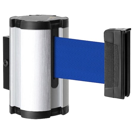 Retractable Belt Barrier, Silver, 10 ft Length, Satin Aluminum MPN:50-3010SA/BL
