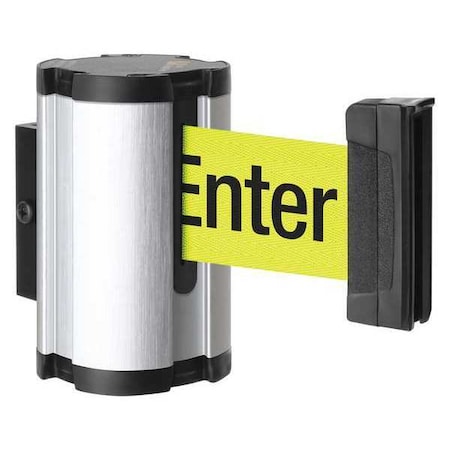 Retractable Belt Barrier, Silver, 10 ft Length, Satin Aluminum MPN:50-3010SA/FY/S6