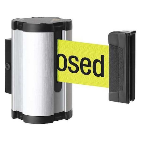 Retractable Belt Barrier, Silver, 10 ft Length, Satin Aluminum MPN:50-3010SA/FY/S7
