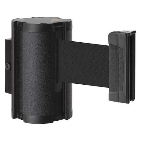 Retractable Belt Barrier, Black, 10 ft Length, Wrinkle MPN:50-3010WB/BK