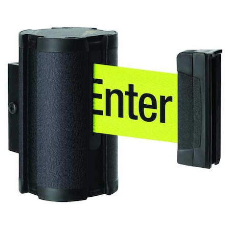 Retractable Belt Barrier, Black, 10 ft Length, Wrinkle MPN:50-3010WB/FY/S6