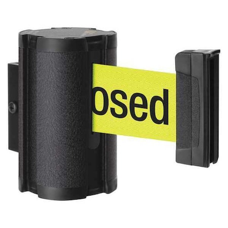 Retractable Belt Barrier, Black, 10 ft Length, Please Do Not Enter - Temporarily Closed, Wrinkle MPN:50-3010WB/FY/S7