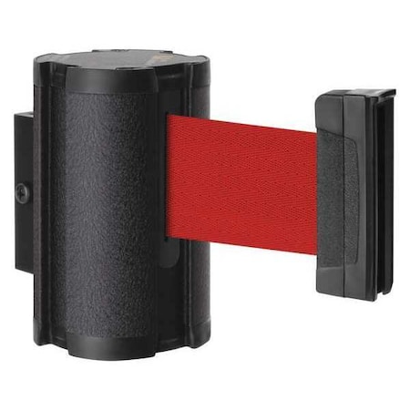 Retractable Belt Barrier, Black, 10 ft Length, Wrinkle MPN:50-3010WB/RD