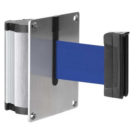 Concealed Retractable Belt Barrier, Silver, 10 ft Length, No Legend, Satin Aluminum MPN:50-3012BL