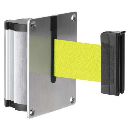 Concealed Retractable Belt Barrier, Silver, 10 ft Length, No Legend, Satin Aluminum MPN:50-3012FY