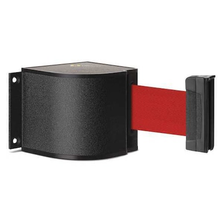 Retractable Belt Barrier, Black, 18 ft Length, Wrinkle MPN:50-3015WB/18/RD