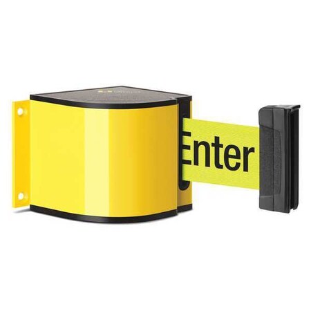 Retractable Belt Barrier, Yellow, 24 ft Length, Powder Coated MPN:50-3015YL/24/FY/F6