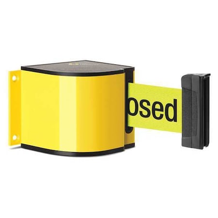 Retractable Belt Barrier, Yellow, 24 ft Length, Powder Coated MPN:50-3015YL/24/FY/F7