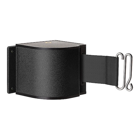 Warehouse Quick Mount Retractable Belt Barrier, Black, 18 ft Length, No Legend, Wrinkle MPN:50-3016M/WB/18/BK